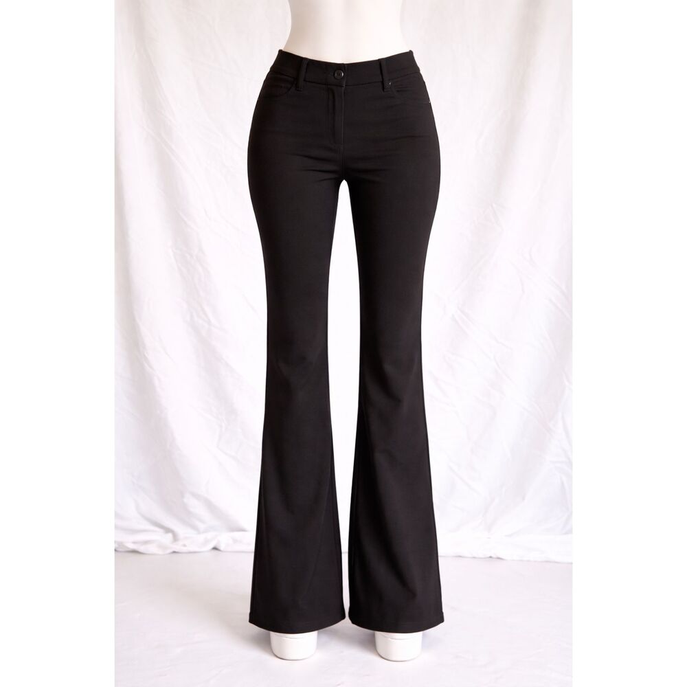 Betabrand Black Flare Dress Pants Yoga Pants | Size L | Stretch Workwear
